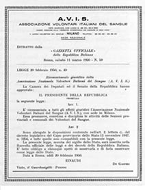 Il decreto istitutivo dell'avis nazionale (1950)
